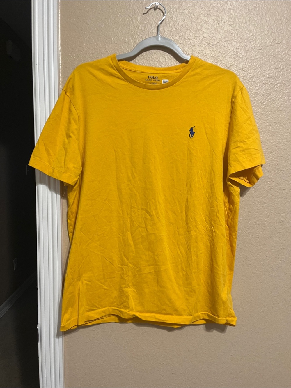 Ralph Lauren Short Sleeve Crew Tee in Bright Yellow with Navy Pony